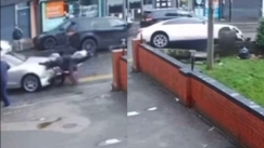 Οργισμένος οδηγός «θέρισε» μοτοσικλετιστή που νωρίτερα είχε χτυπήσει και παρατήσει πεζό (vid)
