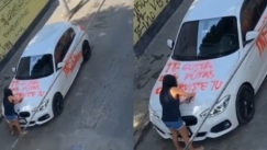 Σύζυγος Περουβιανού πολιτικού βανδάλισε το αυτοκίνητο του όταν αποκάλυψε πως την απάτησε (vid)
