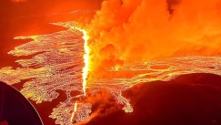 Απόκοσμες εικόνες από την έκρηξη ηφαιστείου στην Ισλανδία: Όλα έγιναν πορτοκαλί από τη λάβα (vid)