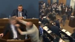 Σκηνές χάους στο Κοινοβούλιο της Γεωργίας: Κλωτσομπουνίδια και γενική σύρραξη σε live μετάδοση (vid)