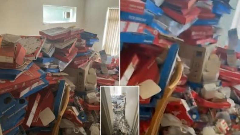 Το πιο βρώμικο διαμέρισμα στον κόσμο: Τόνοι από κουτιά με πίτσες και πλαστικά μπουκάλια είχαν καλύψει τα δωμάτια (vid)