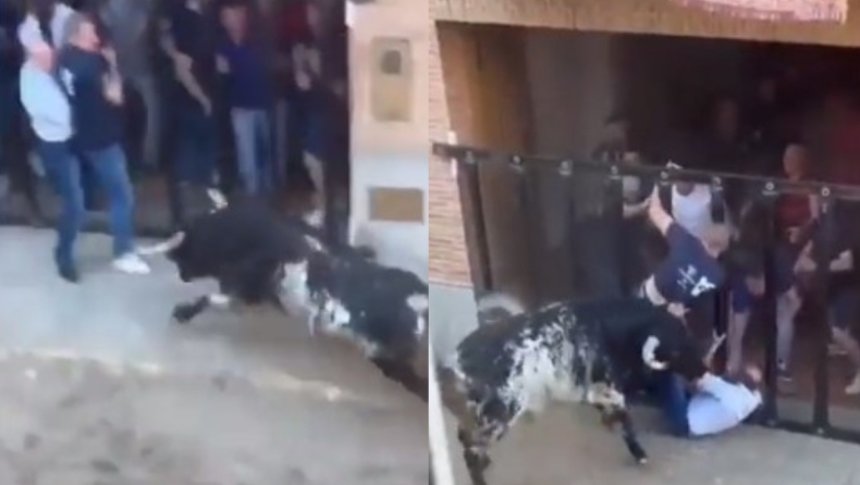 Σκληρό βίντεο: Η στιγμή που μαινόμενος ταύρος καρφώνει με τα κέρατα του έναν άνδρα σε φεστιβάλ ταυροδρομίας στη Βαλένθια 