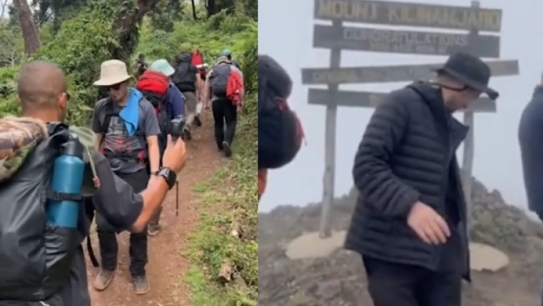 Απίστευτος τύπος κατάφερε να ανέβει το όρος Κιλιμάντζαρο περπατώντας ανάποδα: Ο λόγος που το έκανε (vid)