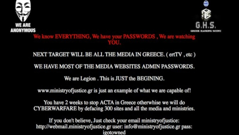 Οι Anonymous χάκαραν την Ελλάδα!(vids)