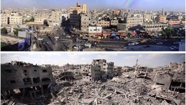Συγκλονιστική φωτογραφία: Το πριν και το μετά στη Γάζα