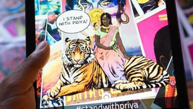 Η νέα ηρωίδα της Ινδίας -Εχει πέσει θύμα ομαδικού βιασμού, κυκλοφορεί πάνω σε τίγρη και είναι κόμικ (pics)
