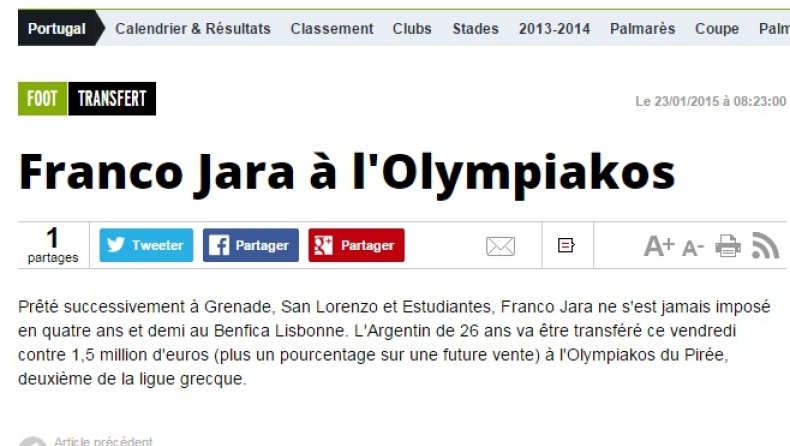 Η Εquipe έχει... δεύτερο τον Ολυμπιακό!