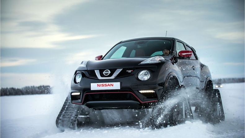 To Nissan Juke φόρεσε ερπύστριες (video)