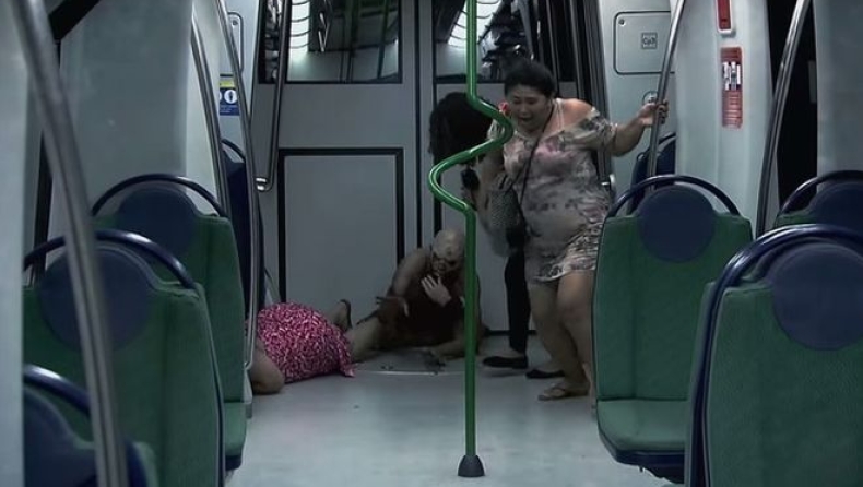 Ακραία φάρσα: Ζόμπι επιτίθενται σε επιβάτες του μετρό! (vid)