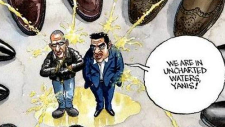 Times: Σοκαριστική γελοιογραφία με Βαρουφάκη και Τσίπρα (pics)