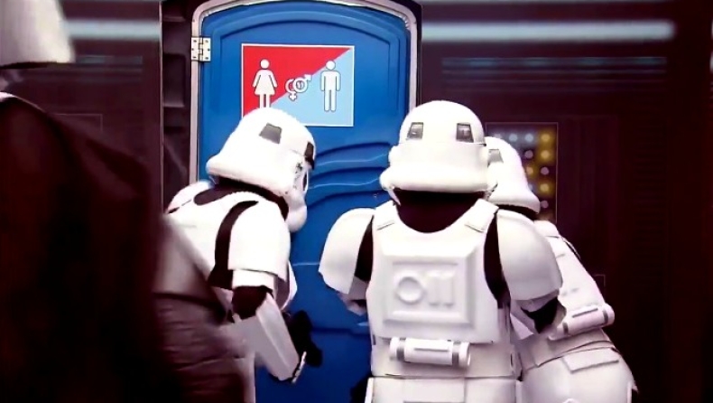 Επική φάρσα σε δημόσια τουαλέτα με το Star Wars (vid)