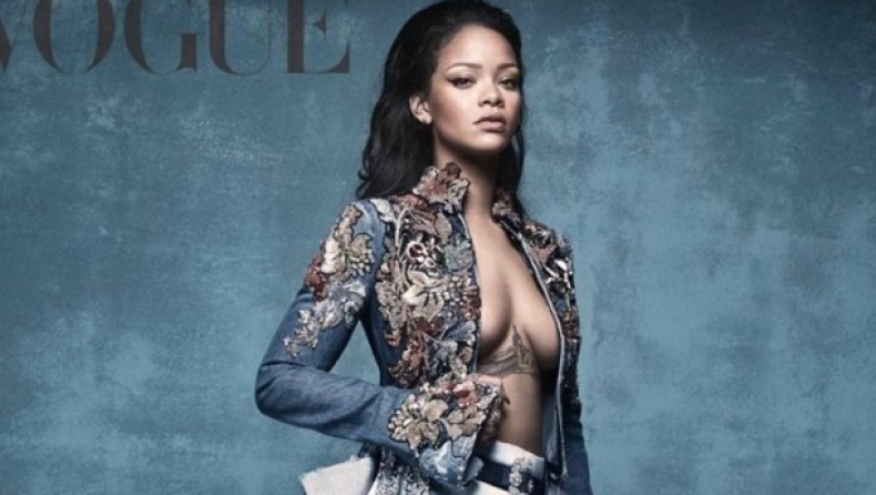 Rihanna: Ποζάρει τόπλες στη Vogue με τις... «επικίνδυνες» μπότες της (pics)