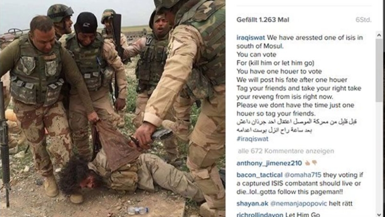 Ψηφοφορία Ιρακινών στρατιωτών για την τύχη τζιχαντιστή (pic)