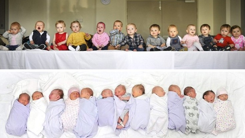 Reunion 13 μωρών που γεννήθηκαν την ίδια μέρα στο ίδιο νοσοκομείο (pics)
