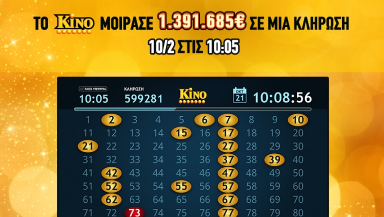 1.391.685 ευρώ έδωσε το ΚΙΝΟ σε 5 λεπτά!