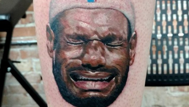 Επικό τατουάζ από θαυμαστή του Τζόρνταν με τον ΛεΜπρόν να... κλαίει! (pic)
