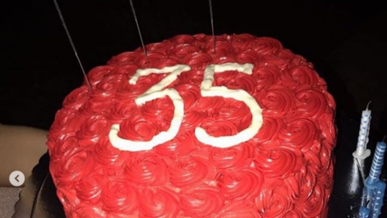 Η φοβερή «ερυθρόλευκη» τούρτα του Σπανούλη! (pics)