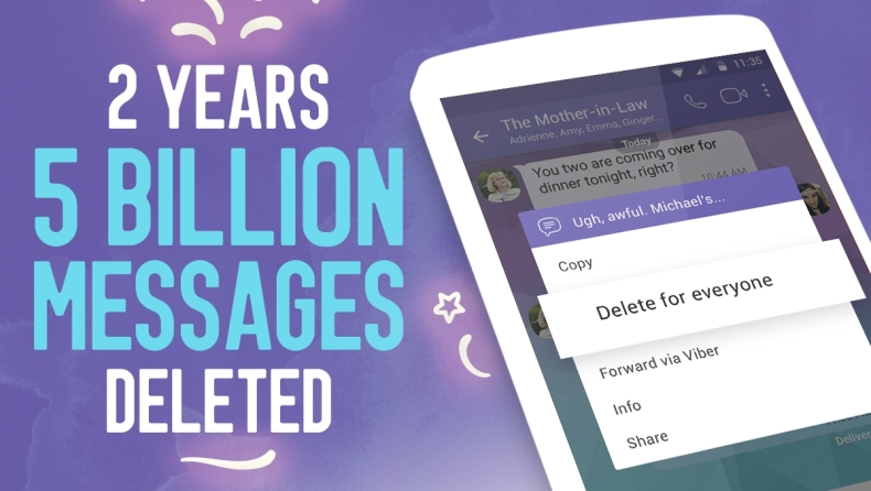 Το Viber γιορτάζει το 2ο έτος λειτουργίας της υπηρεσίας «Διαγραφή μηνύματος»