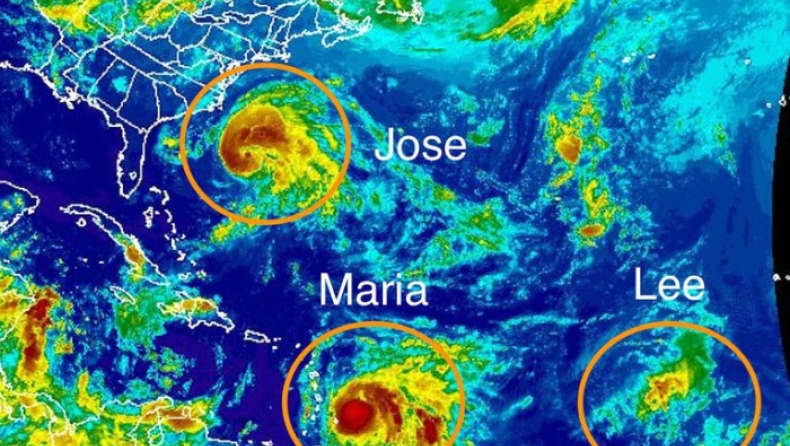 Τρεις τυφώνες στον Ατλαντικό, φοβούνται για τον «Μαρία»