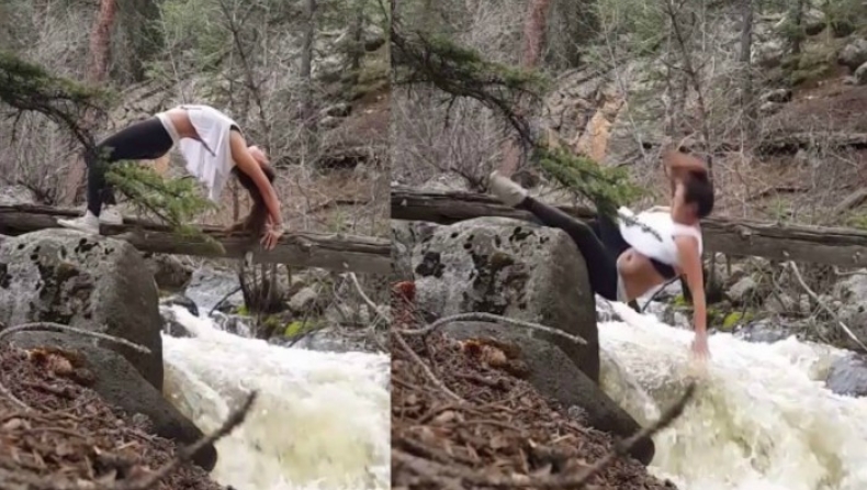 Ήθελε να κάνει yoga στη φύση και βρέθηκε μέσα στο ποτάμι (vid)