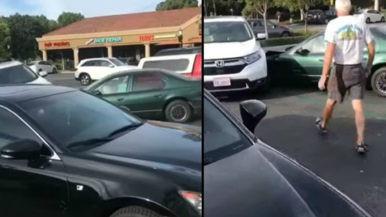 Μία 85χρονη προκάλεσε χάος σε πάρκινγκ με το αυτοκίνητό της! (vid)