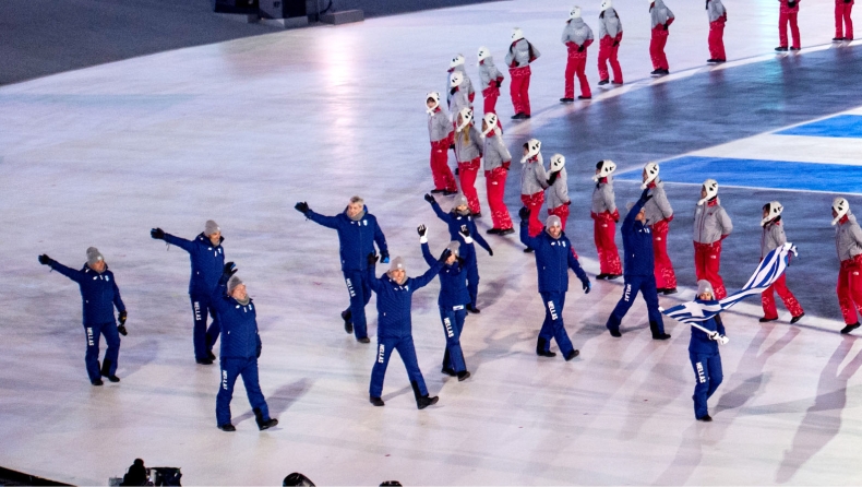 Η Ελλάδα πρώτη στο Ολυμπιακό Στάδιο της PyeongChang! (pics)