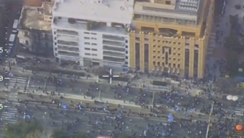 Το συλλαλητήριο από το ελικόπτερο της αστυνομίας (pic)