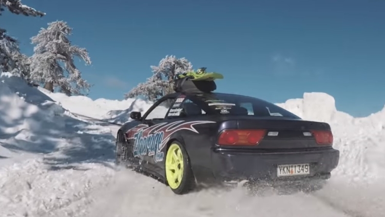 «Extreme Sports» με ένα Nissan Silvia στη χιονισμένη Βασιλίτσα (vid)