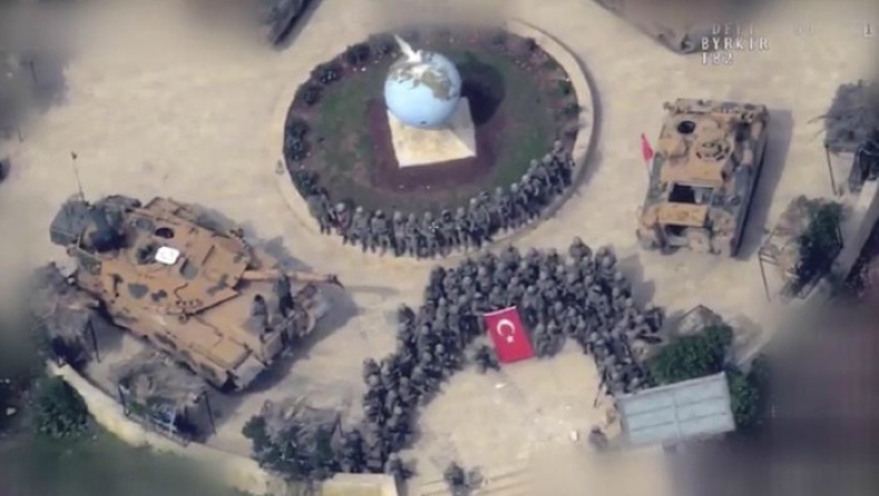 Η Τουρκική σημαία κυματίζει στην κουρδική πόλη του Αφρίν (vid)