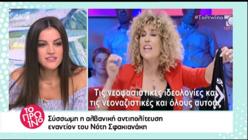 Στην Αλβανική τηλεόραση πέταξαν σημαία της Χρυσής Αυγής λόγω Σφακιανάκη (vid)