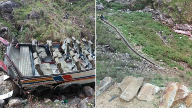 Ινδία: Τραγωδία με πτώση λεωφορείου σε χαράδρα (pics)
