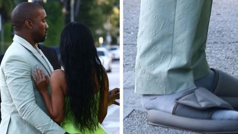 Ο Kanye West απάντησε γιατί φόρεσε δύο νούμερα μικρότερα παντόφλες (pics)