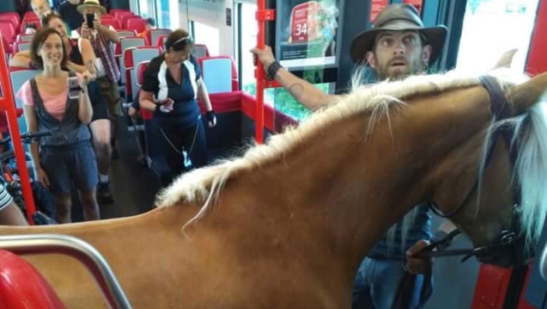 Πήρε το τρένο παρέα με το... άλογό του (pics)