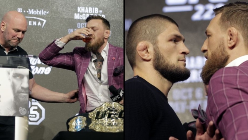 McGregor-Nurmagomedov: Ένα Face Off με πολλά νεύρα, ουίσκι και σόου από τον Ιρλανδό! (pics & vids)