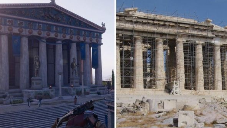 Τα αληθινά αρχαία μνημεία δίπλα σε εκείνα του «Assassin’s Creed Odyssey» (vid)