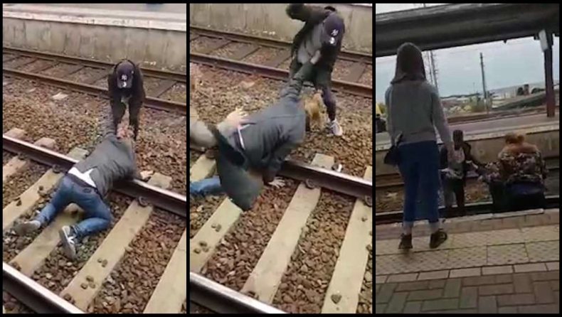 Ρατσιστής πετάει 15χρονο στις γραμμές του τρένου, αλλά μετά τρώει το ξύλο της... αρκούδας (vid)