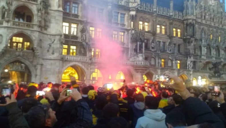 «Φωτιά» στο Μόναχο από τους οπαδούς της ΑΕΚ! (vids)