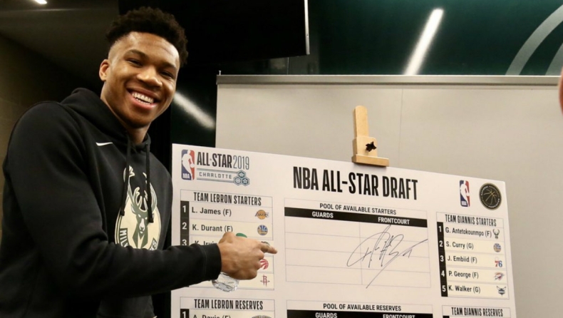 NBA All-Star Game 2019: Παρασκηνιακά «κλικς» από το draft των Team LeBron - Team Giannis! (pics)