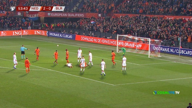 Ολλανδία-Λευκορωσία: Με πέναλτι του Ντεπάι το 3-0! (vid)