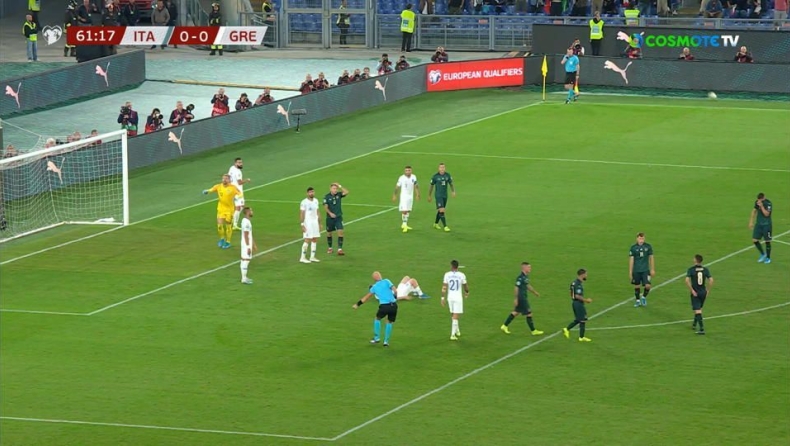Ιταλία - Ελλάδα: Χέρι του Μπουχαλάκη και 1-0 ο Ζορζίνιο με πέναλτι (vid)