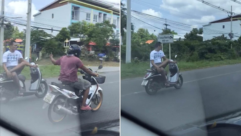 Απίστευτος μοτοσικλετιστής οδηγεί σταυροπόδι! (vid) 