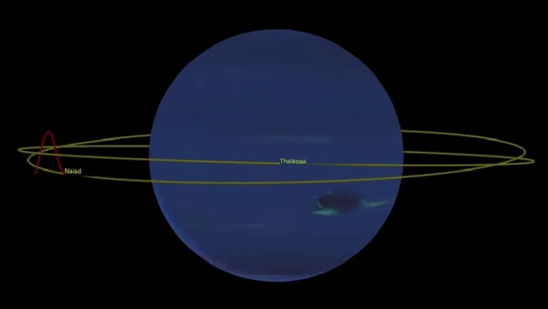Φεγγάρι του Ποσειδώνα κάνει ζιγκ-ζαγκ για να αποφύγει τη σύγκρουση με άλλον δορυφόρο του πλανήτη (vid)