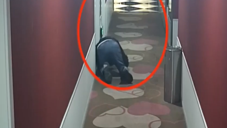 Αδέξιος ματάκιας: Τον «τσάκωσε» η κάμερα ασφαλείας του ξενοδοχείου (vid)