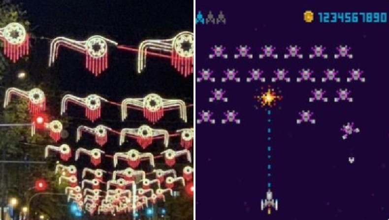 Το Twitter ξεσαλώνει με τον εορταστικό φωτισμό και της Πανεπιστημίου: «Σαν να παίζεις Space Invaders» (pics)