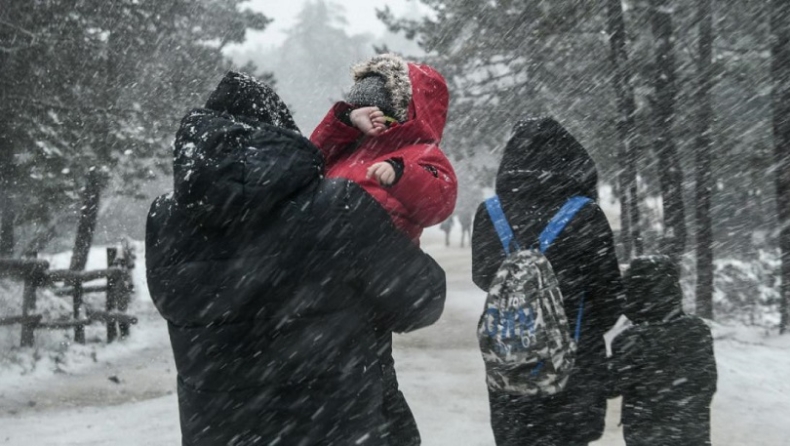 Βουτιά της θερμοκρασίας εν αναμονή της «Ζηνοβίας», χιόνισε στην Πάρνηθα (pics)