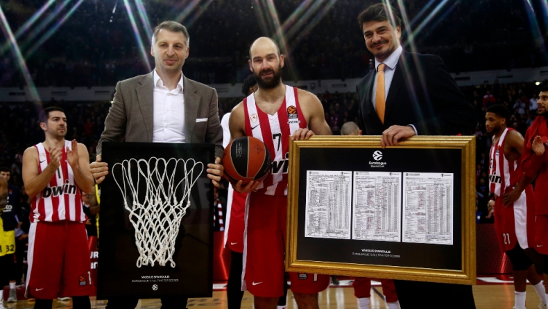 Σπανούλης: Βραβεύτηκε από την EuroLeague και πήρε την μπάλα του αγώνα! (pics)