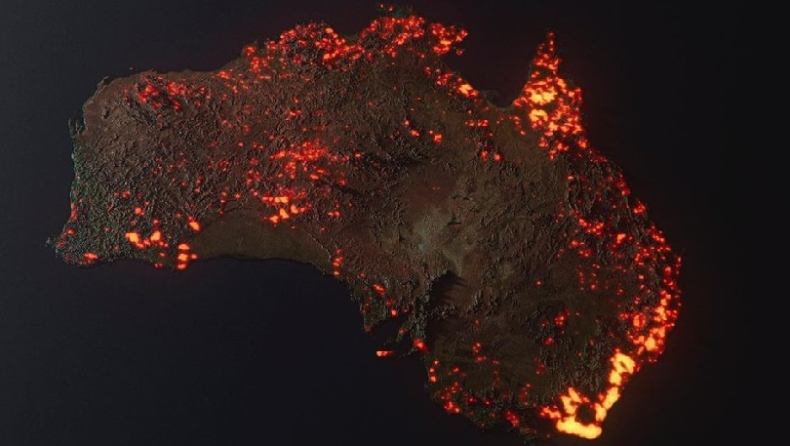 Η αλήθεια για τον χάρτη με τις φωτιές στην Αυστραλία που έχει γίνει viral (pics)