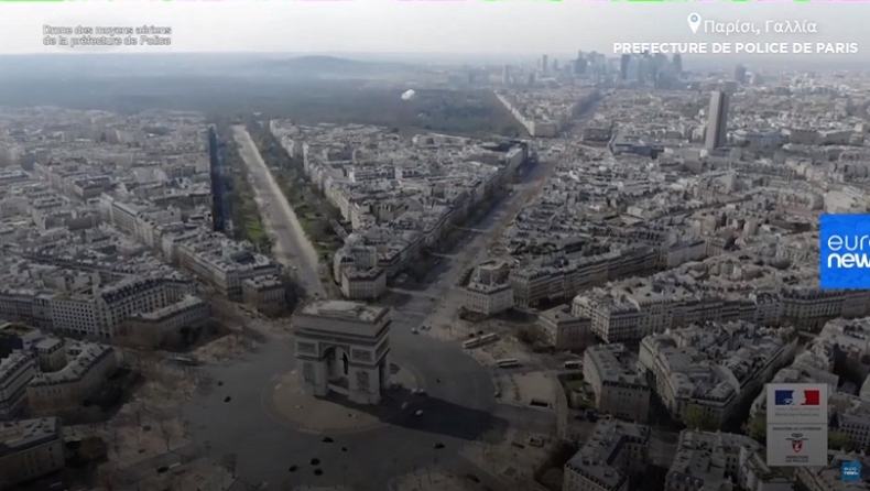 Κορονοϊός: Εικόνες από drone αποκαλύπτουν ότι και το Παρίσι έγινε πόλη-φάντασμα (vid)