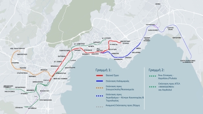 Ο χάρτης με τους 44 σταθμούς του Μετρό Θεσσαλονίκης το 2040