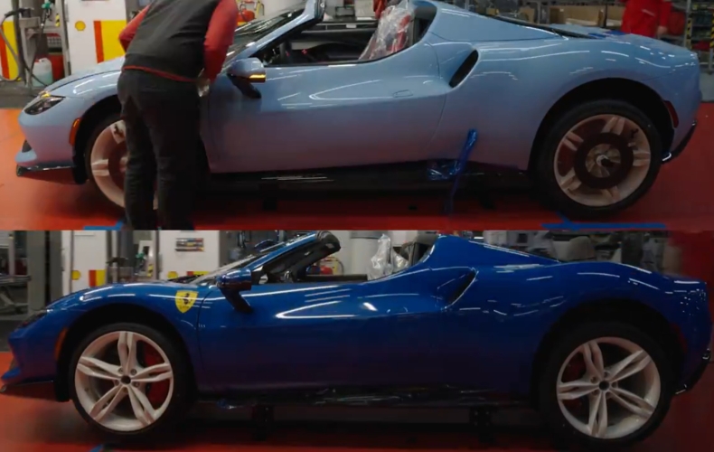 H Ferrari έφτιαξε δύο μπλε 296 GTS για τους Λεκλέρ – Σάινθ (vid)